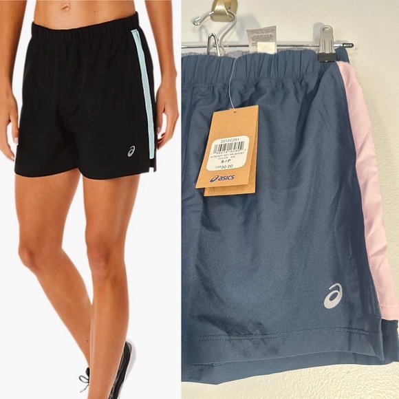 ASICS Women's Ready Set Blue and Pink Shorts 3 inch nwt size small - Picture 1 of 5